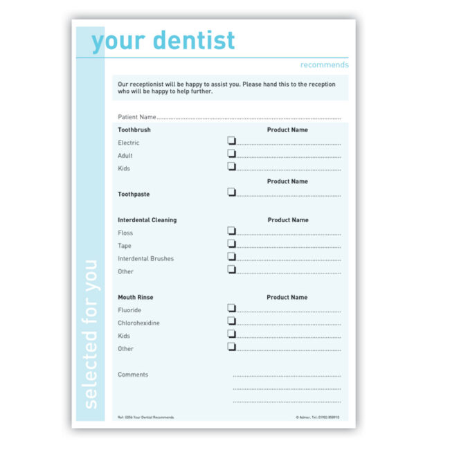 Your Dentist Recommends Form