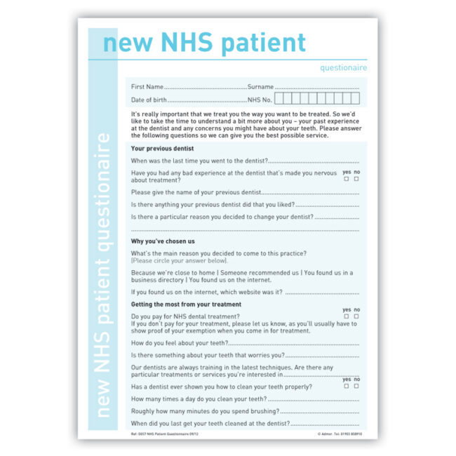 Private NHS Welcome Questionnaire