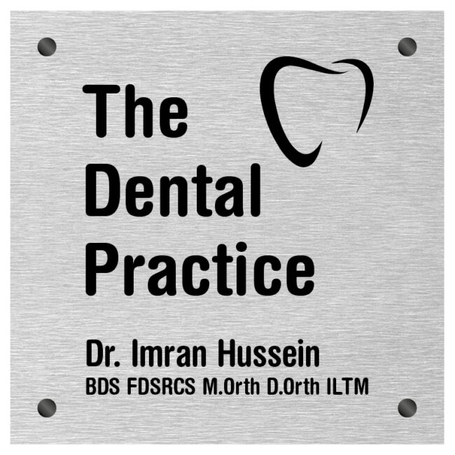 dental practice custom metal sign